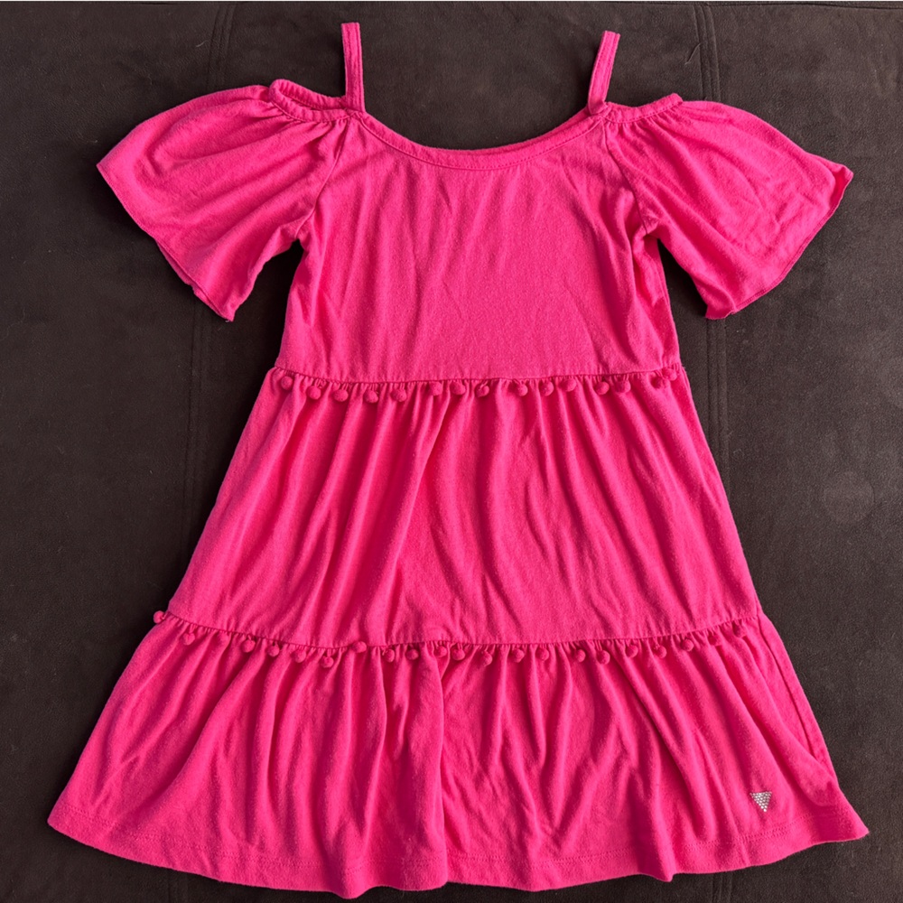 Guess Cold Shoulder Pom Pom Sundress